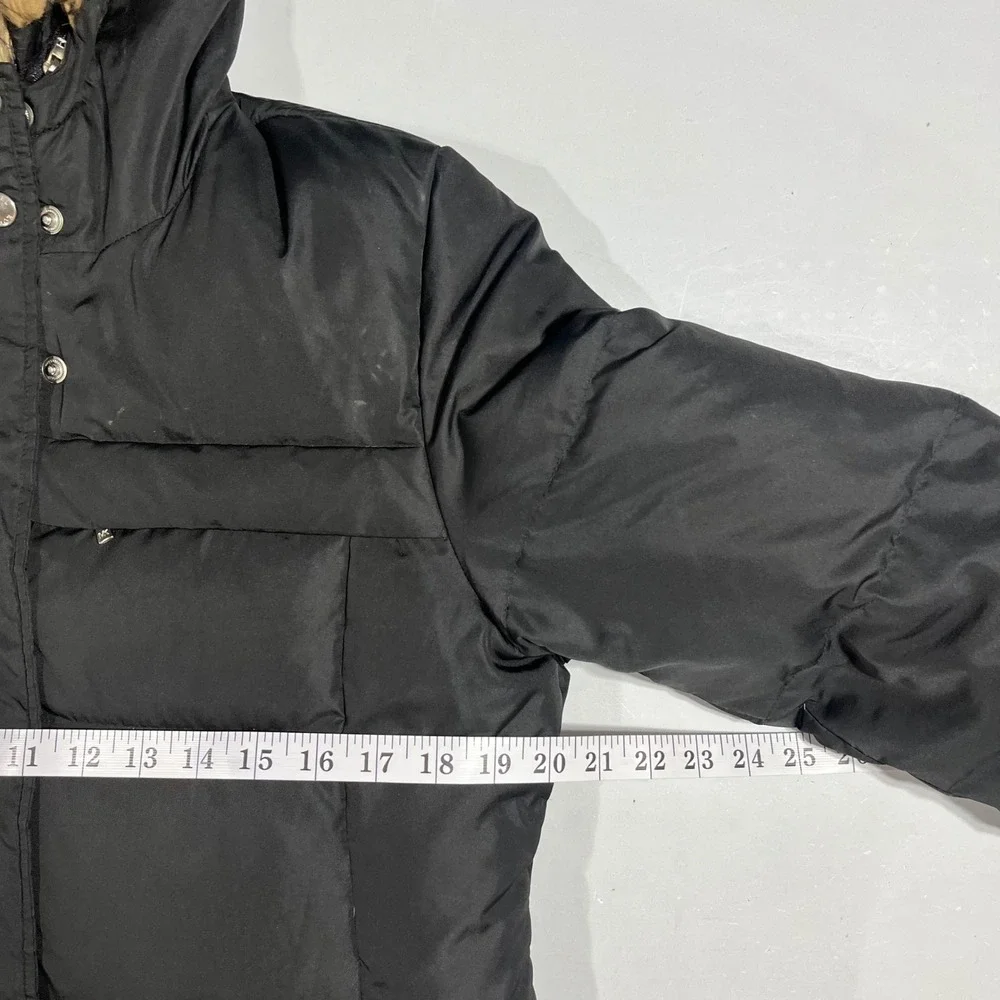 Michael Michael Kors Down Puffer Coat Faux Fur Hood Parka Womens Medium Outdoors
